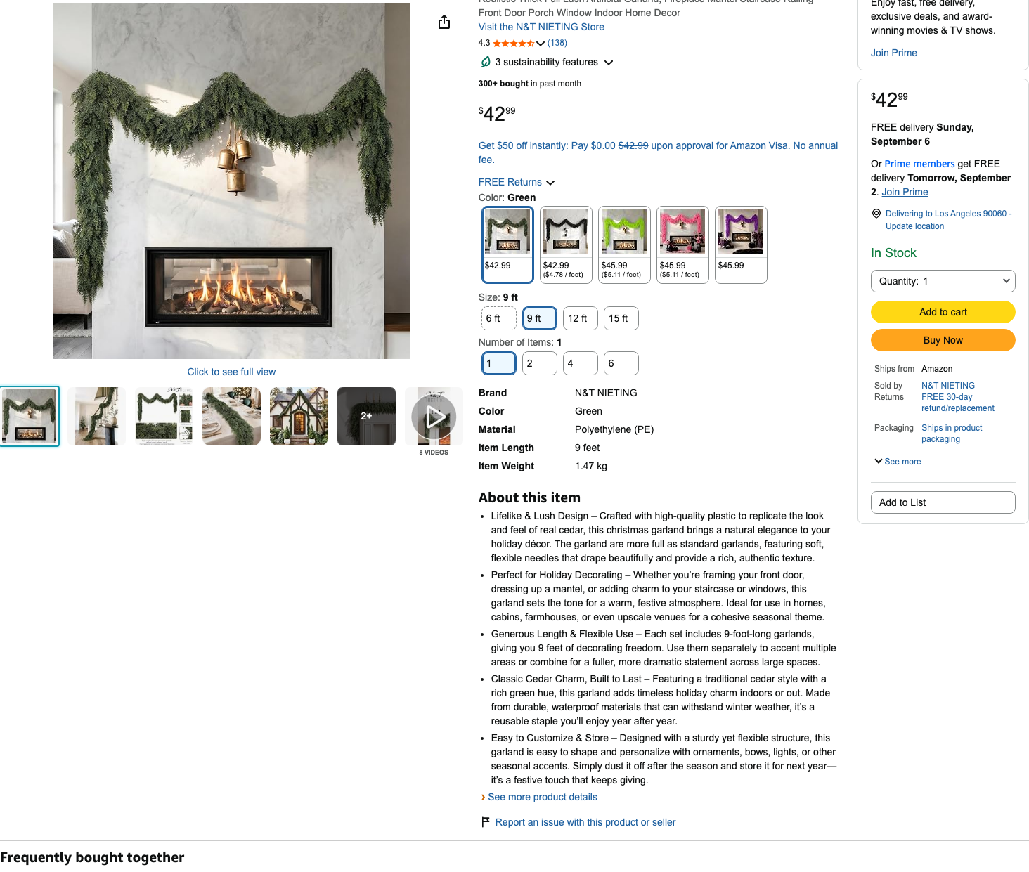Amazon 当前商品、offer 和规格聚焦截图