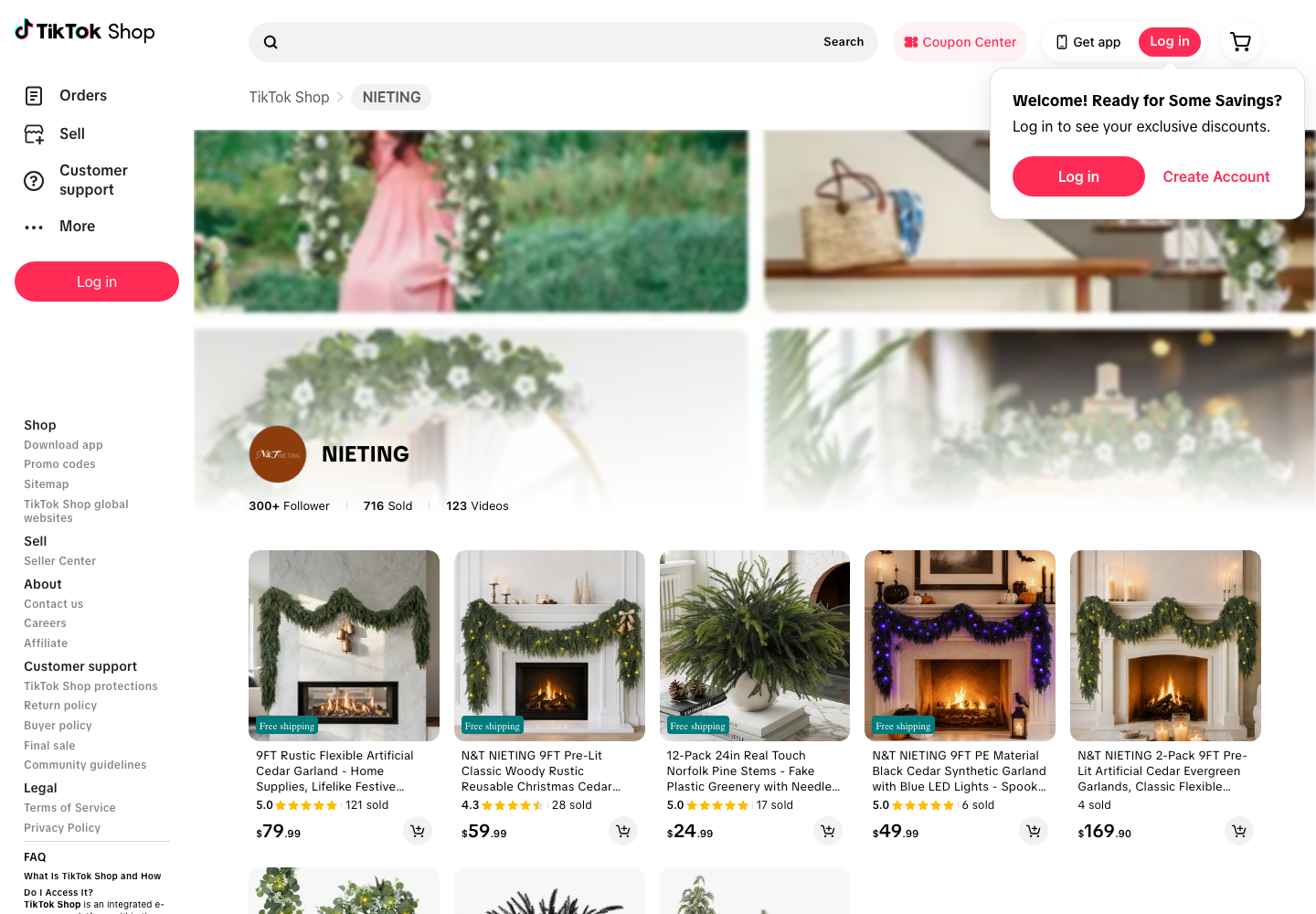 NIETING TikTok Shop 公开店铺截图